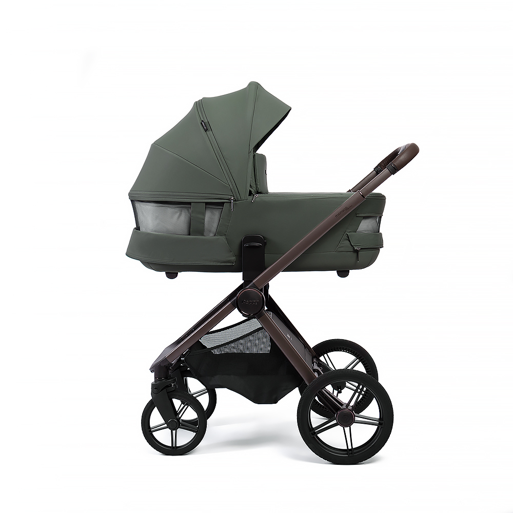 Коляска 2 в 1 Peppy Monaco thermo Green (зеленый), рама серо-коричневая