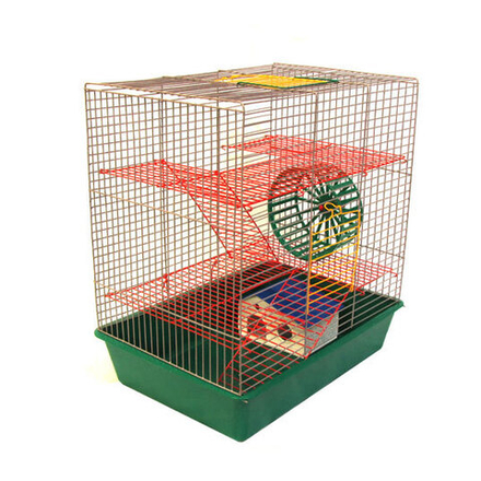 ВАКА клетка для грызунов "Грызун № 4" с домиком и колесом 410*300*445