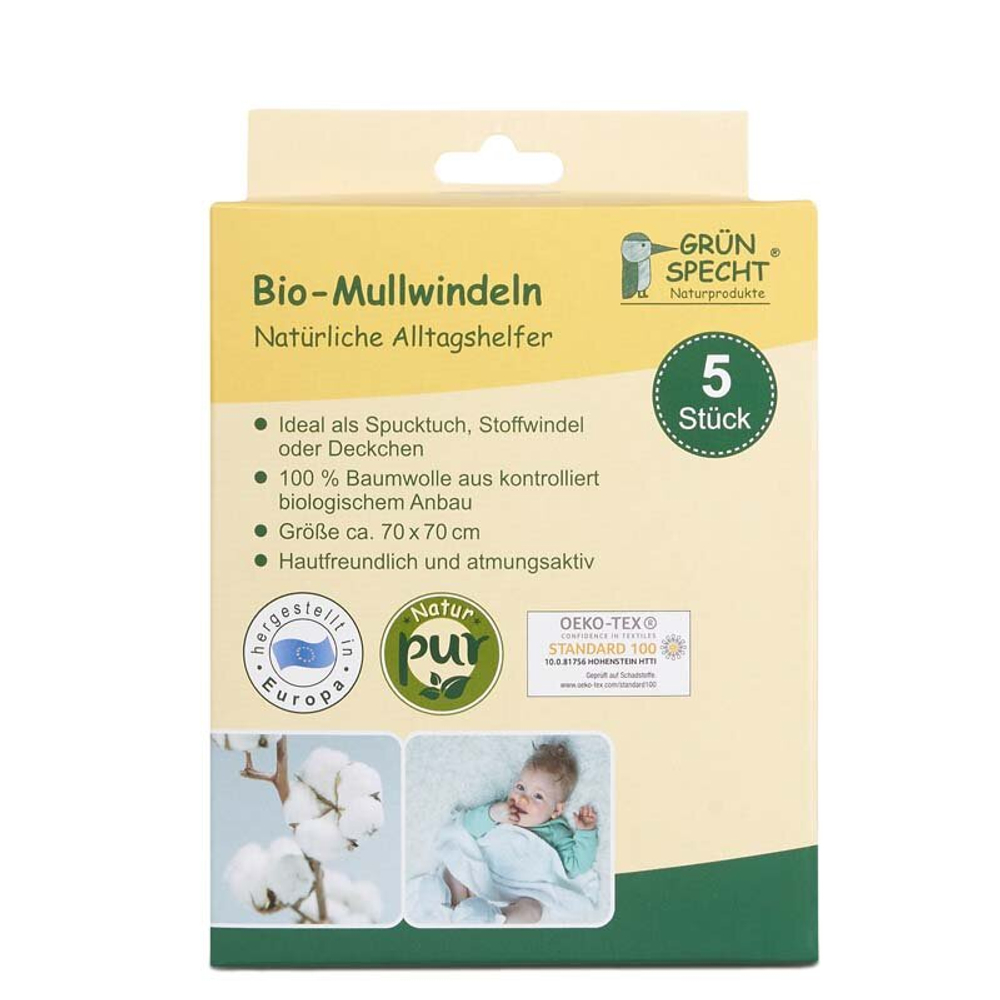 Подгузники из органического муслина Green Woodpecker (5 шт.)