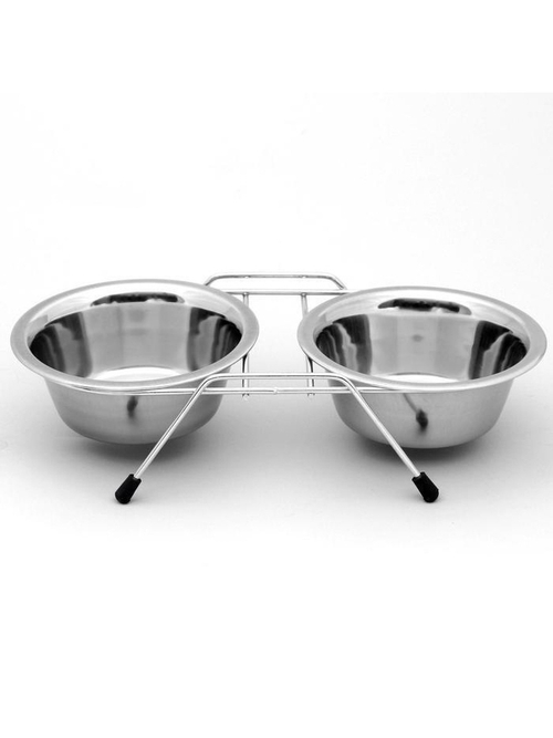 Миска двойная на подставке VM-2700, 2 х 240 мл; 2 x 360 мл