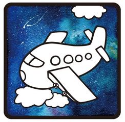 Золотой самолет-аппликация цветной фольгой, MH004