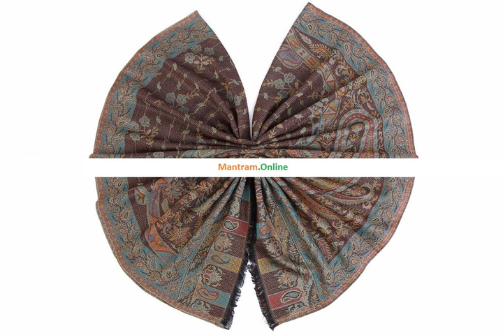 Палантин материал Вискозное волокно (Modal) цвет зеленый коричневый 200х70 см.