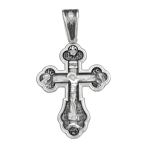 Крест из серебра/Частичное чернение/Ангел Хранитель
