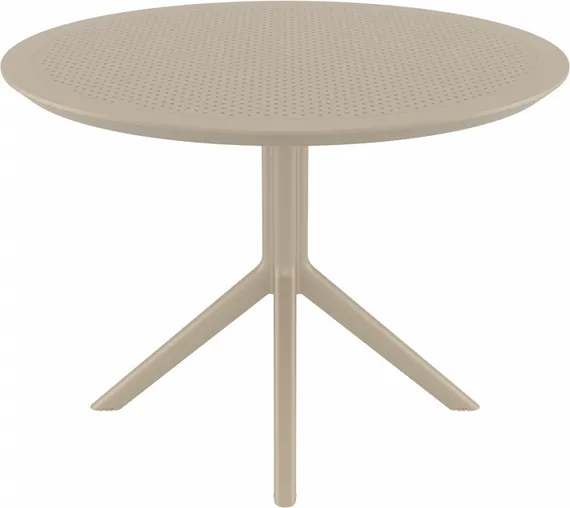 Стол пластиковый Sky Table Ø105, бежевый