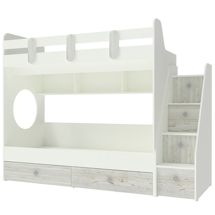 Двухъярусная кровать КарИВи Фортуна-2 Белый  Винтерберг