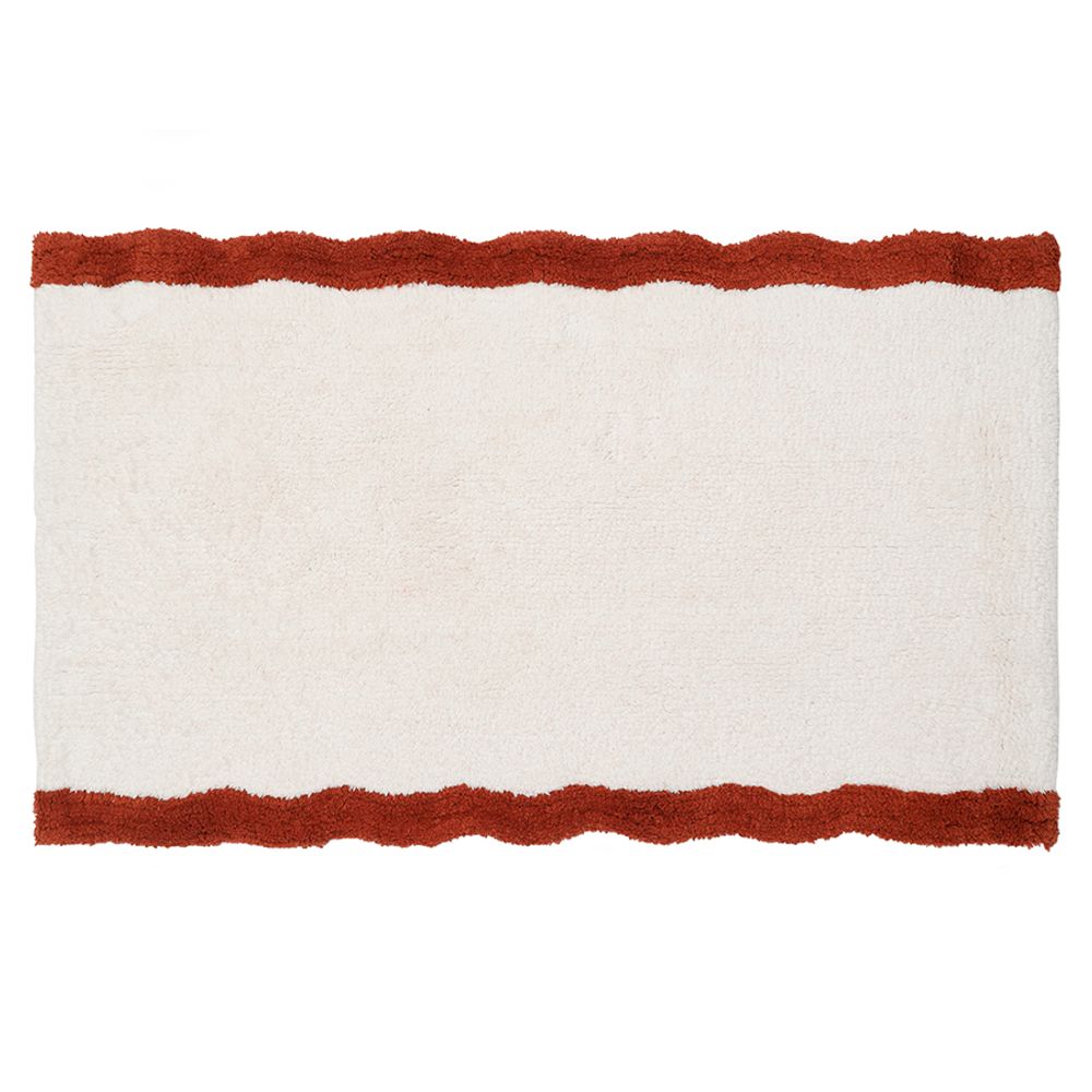 Коврик для ванной с кантом терракотового цвета из коллекции Trendy Ruffles, 50x80 см