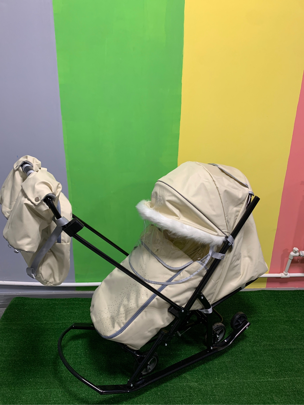 Санки-коляски Pikate КС Снеговик Бежевый