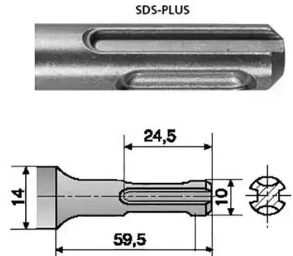 Хвостовик удлинитель, для коронок SDS Plus 500 мм для перфоратора М22