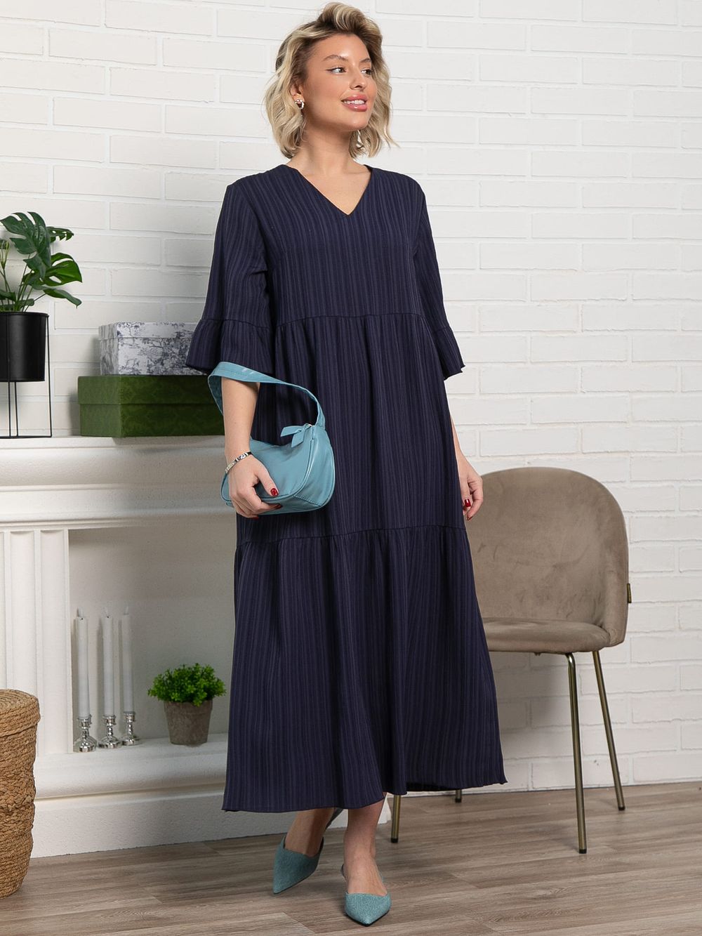 Платье бохо Марисоль (темно-синее) П15387-8М LT Collection