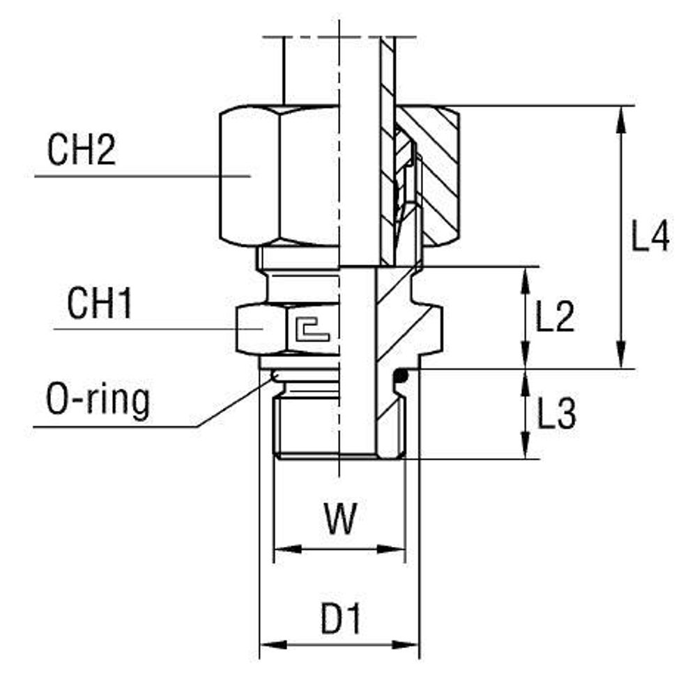 Штуцер FA DL15 UNF 3/4&quot; (в сборе)