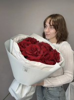 Бордовые французские розы (7шт)