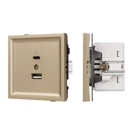 Механизм USB розетки SCT-TENDO-MUAC-SFPL-GD (5V, 3A, QC3) (Arlight, -) 054537
