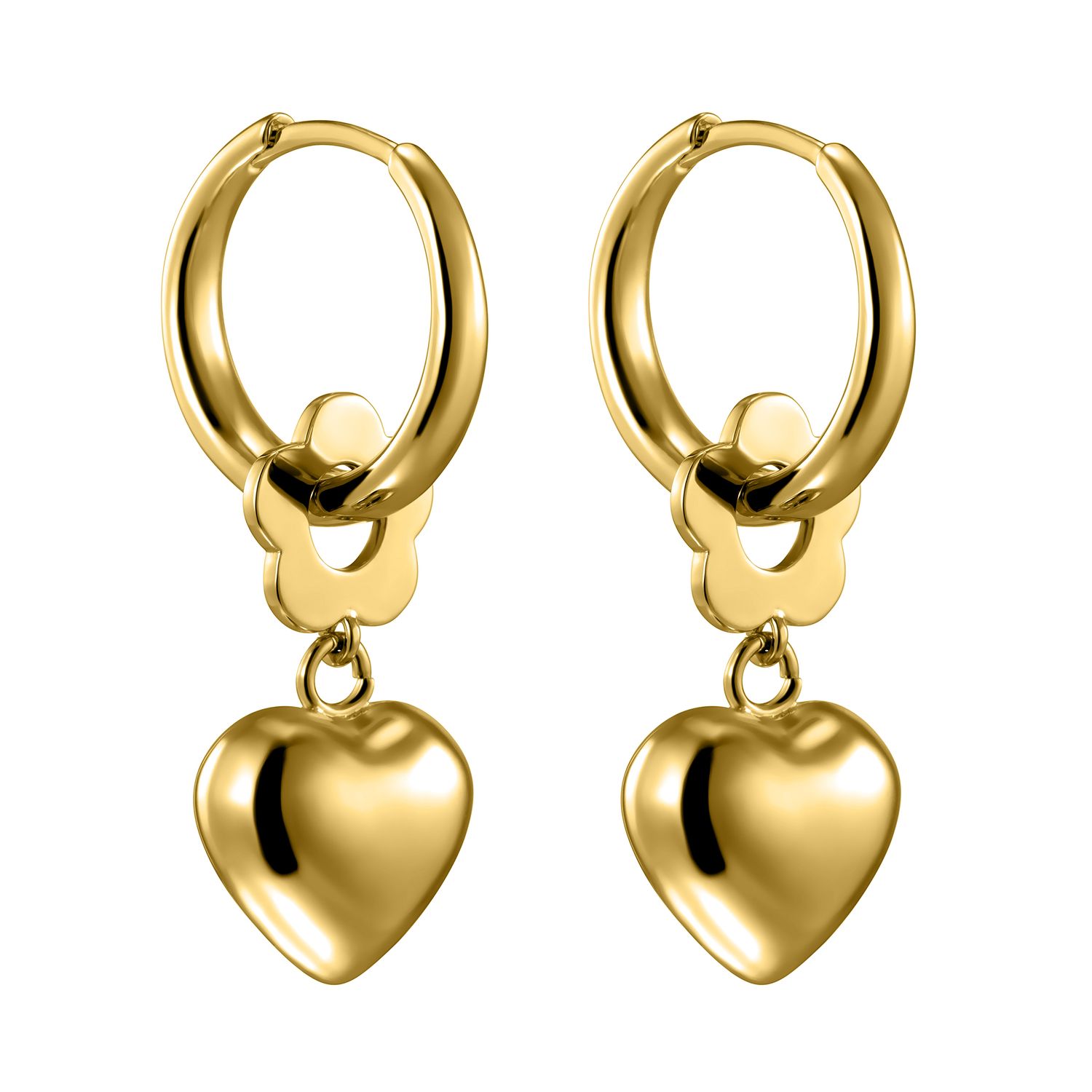 Серьги Flower's Hearts Gold Earrings
