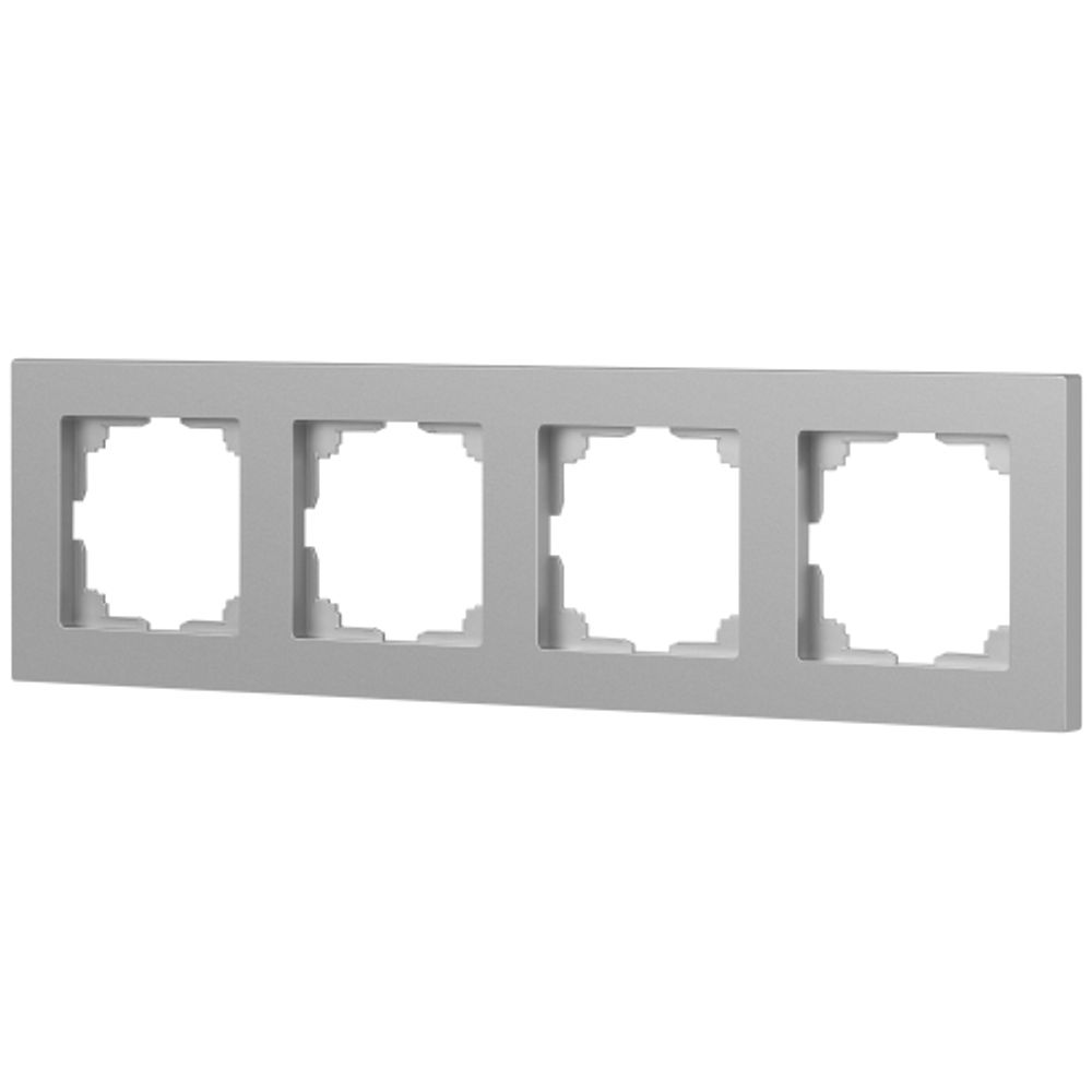 Рамка для розеток и выключателей Intro Accent 6-504-03 на 4 поста, СУ, алюминий | Intro