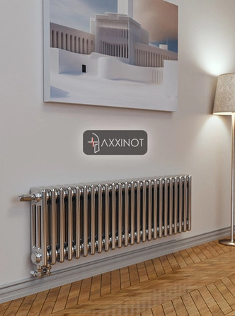 Axxinot Sentir Chrome 3037 - трехтрубный трубчатый радиатор высотой 370 мм, нижнее подключение с термовентилем
