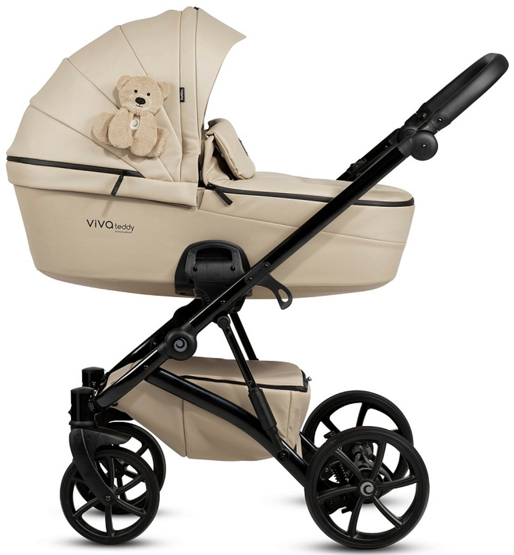 Детская коляска Tutis Viva 5 Plus Teddy 3 в 1 с автокреслом Elo Lux EduSky Black 111 Creamy