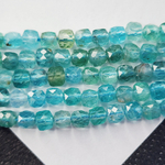 Апатит кубик, ювелирная огранка, ~4.6мм, цена за нить 19см