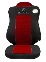 Чехлы Mercedes Actros с 2023 года (Китаец) (полиэфир, черный, красная вставка)