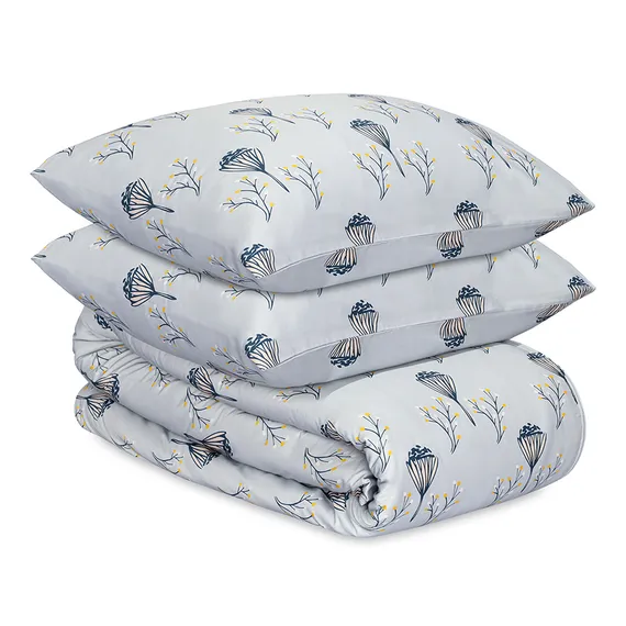 Комплект постельного белья "Полевые цветы" из премиального сатина из коллекции russian north, 200х220 см