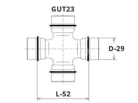 Крестовина карданного вала GMB GUT-23 (52*29)