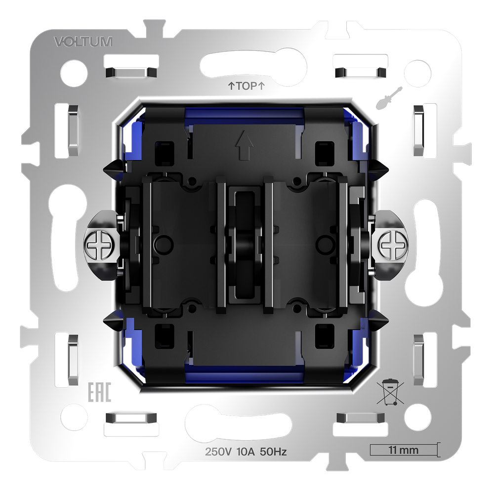 Механизм выключателя с самовозвратом двухклавишного 10А, S70