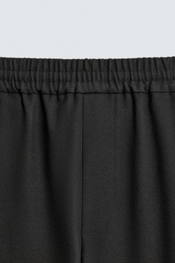 ZARA БРЮКИ RELAXED FIT ИЗ РЕЛЬЕФНОЙ ТКАНИ, ЧЕРНЫЙ