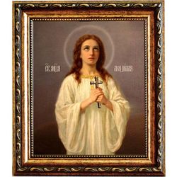 Люцилла мученица. Икона на холсте. В раме 15 х 18 см.