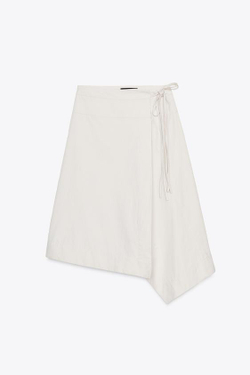 ZARA ЮБКА-ПАРЕО, ЖЕЛТОВАТО-БЕЛЫЙ