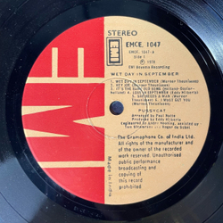 Винтажная виниловая пластинка LP Pussycat Wet Day In September (Индия 1978)