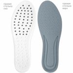 Стельки для обуви АНАТОМИЧЕСКИЕ ДЫШАЩИЕ, материал PU PRO, размер RU 34-39 / EU 35-40, с линиями выреза, SHEGRA (ШЕГРА), 700738