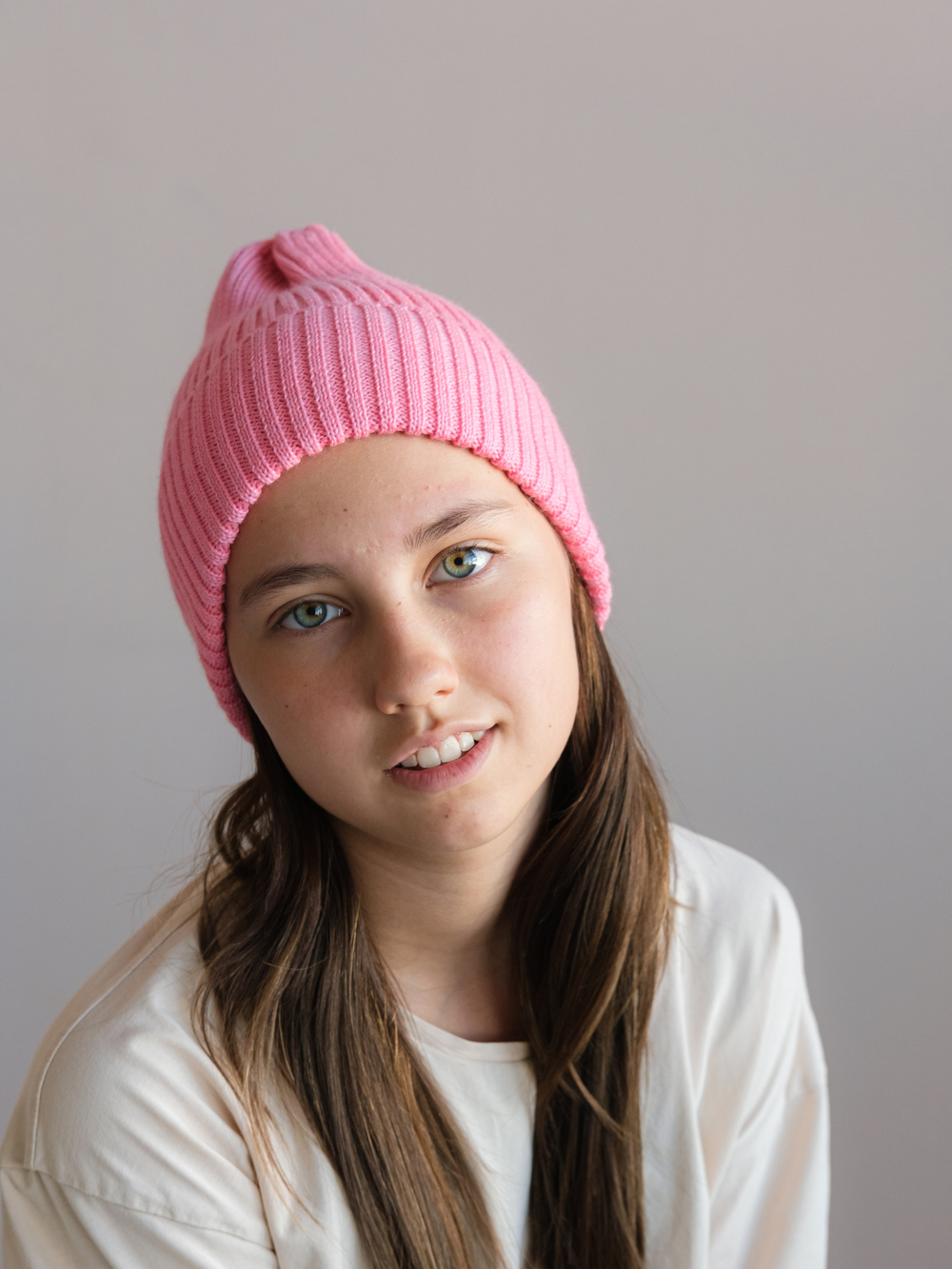 Шапка вязаная-резинка весенняя/осенняя КЭП(Розовый)