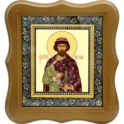 Мстислав (Феодор) Благоверный Князь. Икона на холсте.