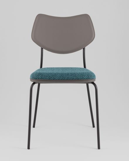 Стул обеденный Casey темно-бирюзовый с серой экокожей