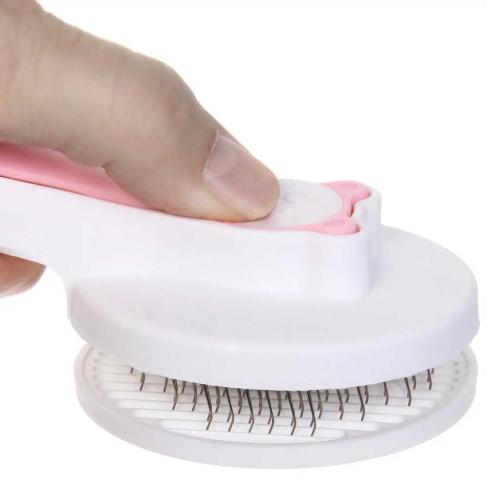 Расческа - пуходерка с кнопкой самоочистки «ПРЕМИУМ - МОЙ БРО», цвет пудровый, 7.5*19см (коробка)