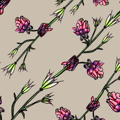 Цветы колокольчики на сером фоне