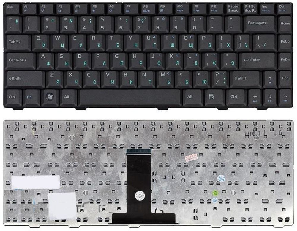 Клавиатура для ноутбука Asus F80, F81, F83, X82, X85, X88, V2J, V2JE, V2S Series (Плоский Enter. Черная)