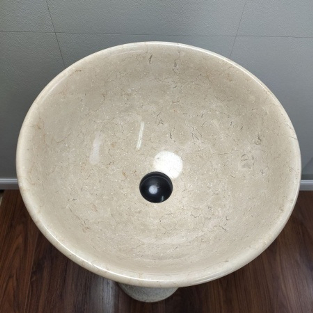 Раковина напольная из мрамора Pedestal Cream/Cream MN-0402 (40*40*90 см)