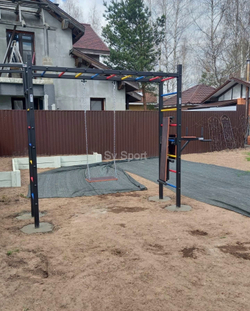 Монтаж уличной шведской стенки Sv Sport Рукоход (4 вертикальных столба)