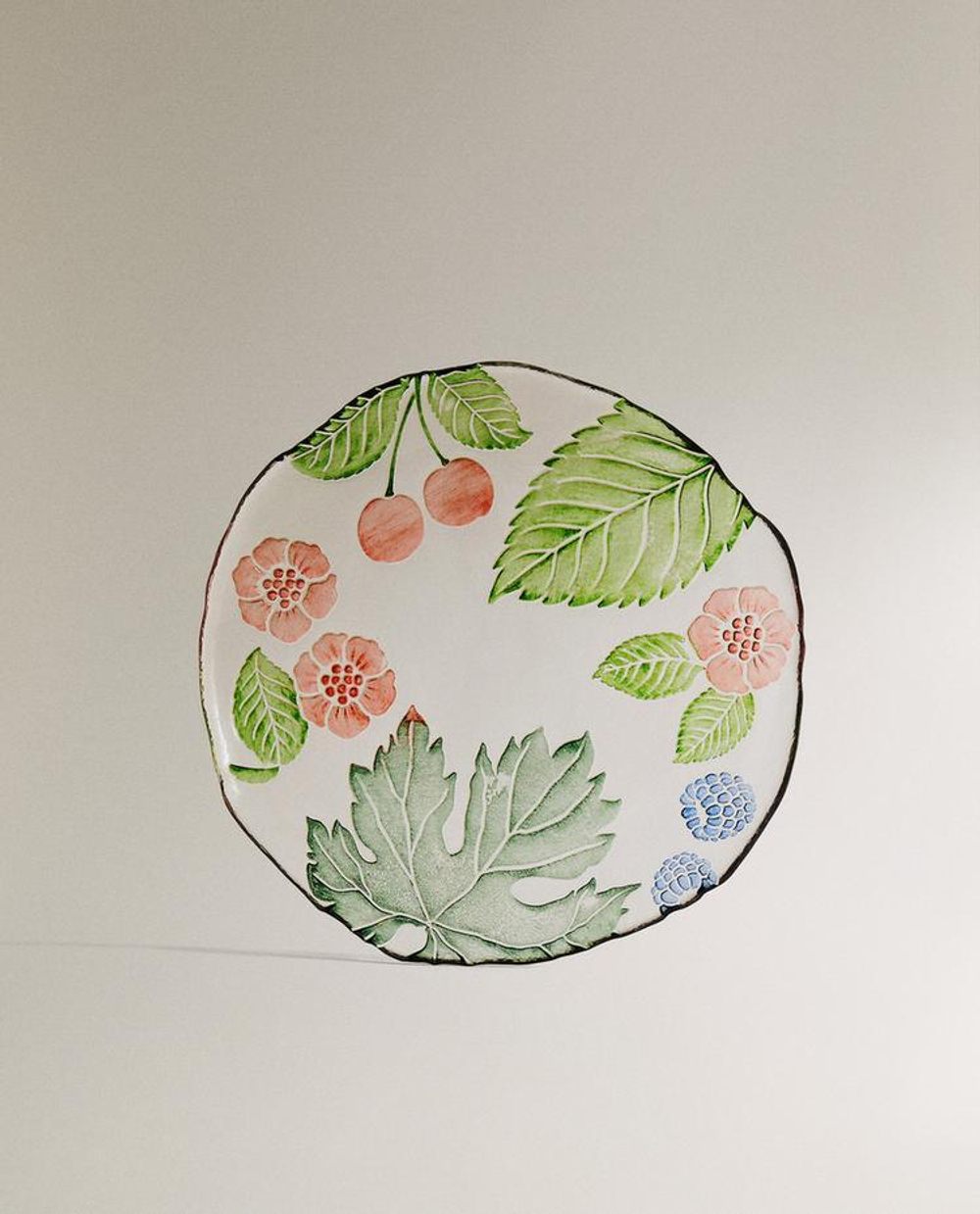 ZARA HOME ДЕСЕРТНАЯ ТАРЕЛКА С ЦВЕТОЧНЫМ УЗОРОМ, ПРОЗРАЧНЫЙ