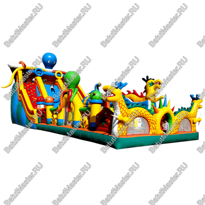 Коммерческий надувной батут "Осьминоги и драконы" 16*8*6 м