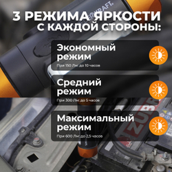 WDK-FL600 Фонарь аккумуляторный светодиодный склданой, 600 Лм