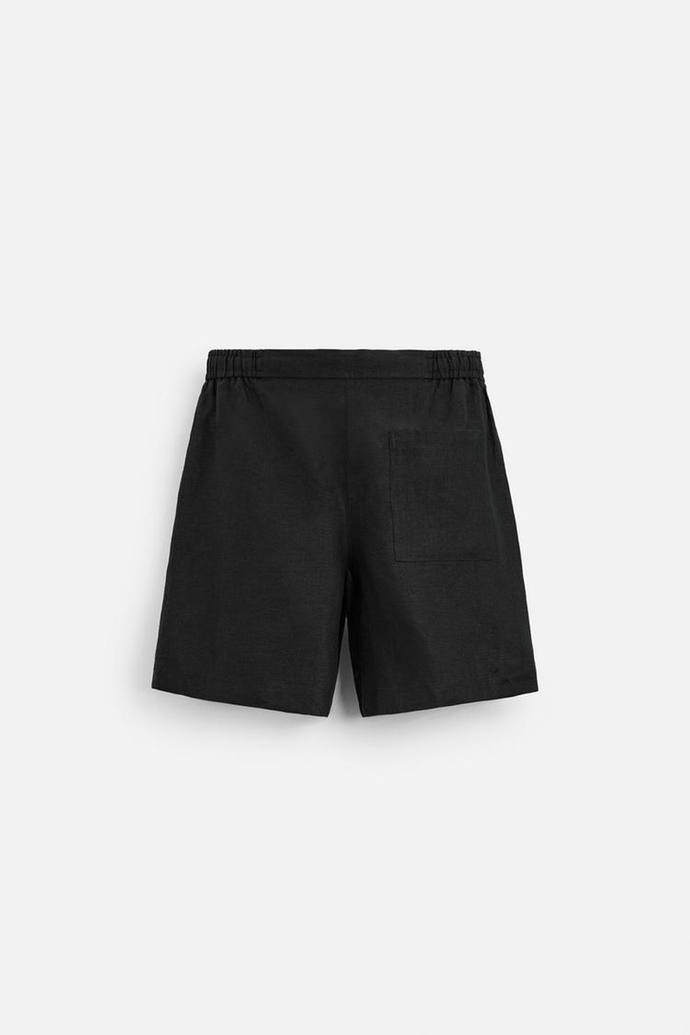 ZARA ШОРТЫ ИЗ 100% ЛЬНА, ЧЕРНЫЙ