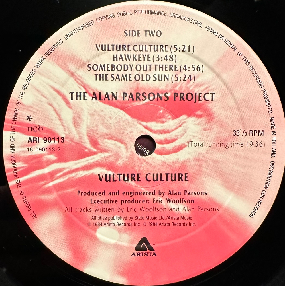 The Alan Parsons Project - Vulture Culture (Скандинавия 1985г.)