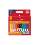 Мелки воск. 12 цв. Faber-Castell трехгранные стирающие к/к 122520