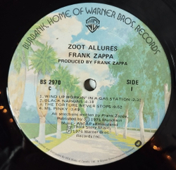 Винтажная виниловая пластинка LP Frank Zappa Zoot Allures (USA 1976)