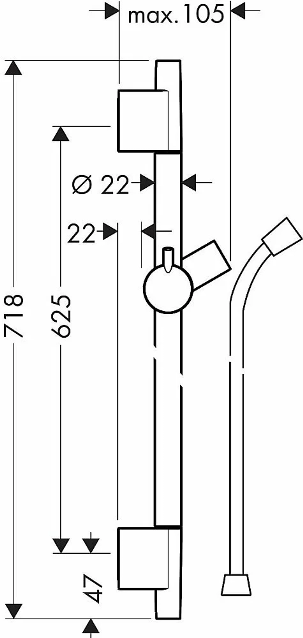 Душевая штанга Hansgrohe Unica S Puro 28632700