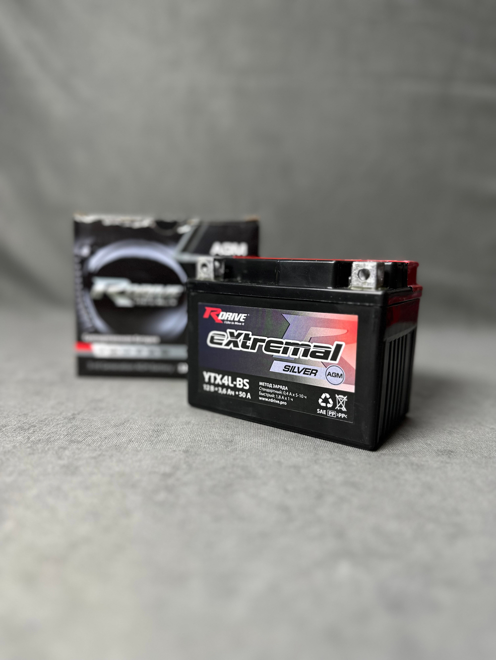 RDRIVE extremal silver AGM 12В 3,6Ач 50А