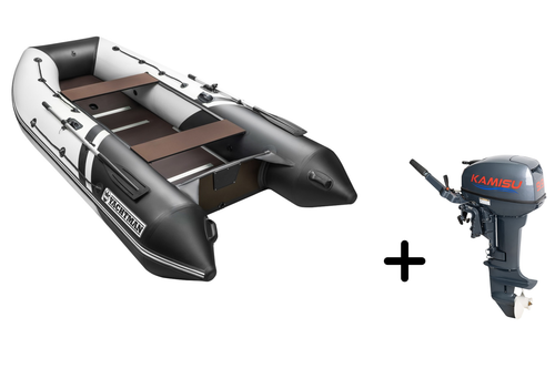 YACHTMAN-340 СК белый-черный + KAMISU T 9.9 BMS (комплект лодка + мотор)