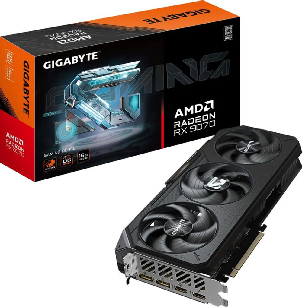 Видеокарта Gigabyte AMD  Radeon RX 9070 GV-R9070GAMING OC-16GD 1.0 16ГБ Gaming, GDDR6, OC,  Ret