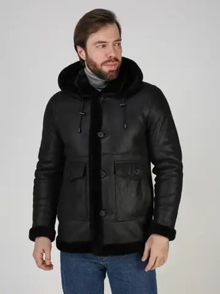 Дубленка зимняя куртка натуральная с капюшоном